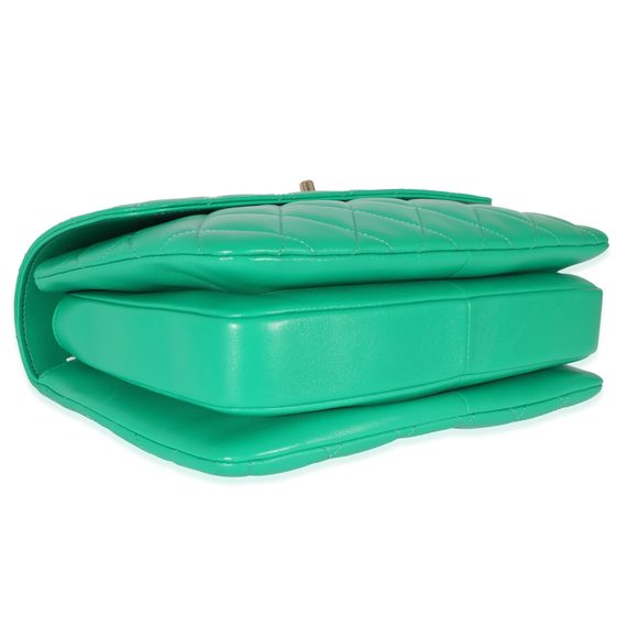 Chanel Green Quilted Lambskin Medium Trendy Top Handle Flap Bag - Picture 5 of 7